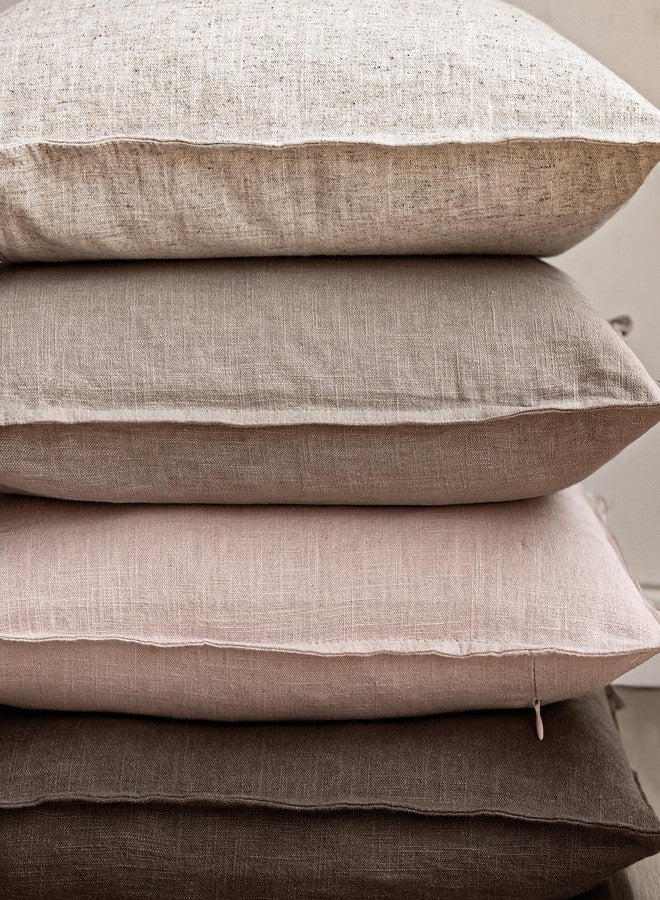 Foindtower Pack of 2, Decorative Linen Solid Throw Pillow Covers Soft Accent Cushion Case Boho Farmhouse Pillowcase for Bed Chair Couch Sofa Bedroom Living Room Home Decor 26 x 26 Inch Light Pink - Image 5